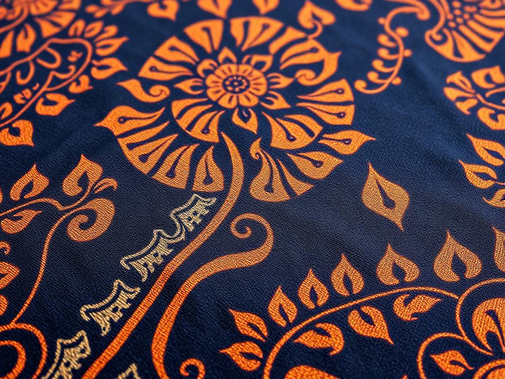 Indigo batik cloth detail
